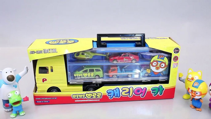 Pororo Car Carrier Tayo the Little Bus Garage Toy Surprise Eggs Learn Colors Numbers YouTube