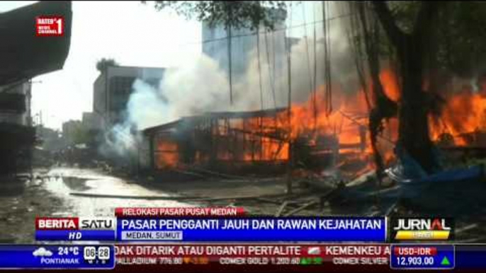 Relokasi Pasar Pusat Medan, Pedagang-Polisi Bentrok