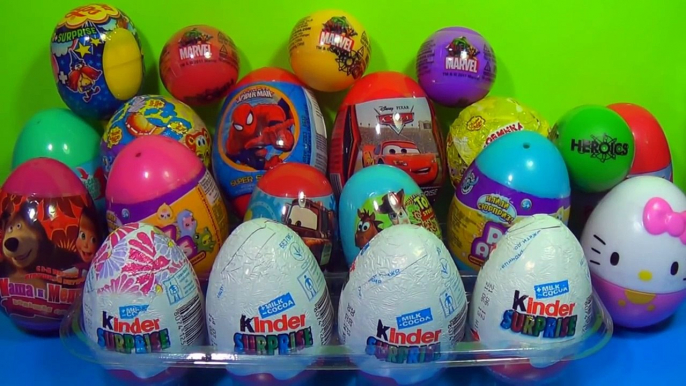 Surprise Egg SPIDER MAN! 1 of 20 Kinder Surprise and Surprise eggs (SpongeBob Cars Hello Kitty)