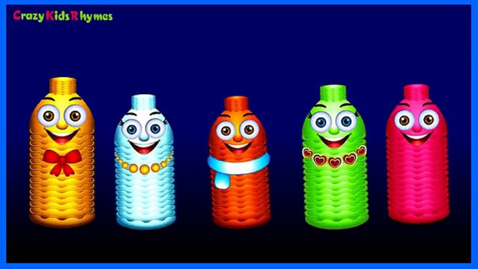 Finger Family Rhymes for Children _ Five Bottles Animated Cartoons for Children _ Daddy Finger Song