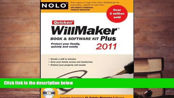 PDF [FREE] DOWNLOAD  Quicken Willmaker 2011 Edition: Book   Software Kit (Quicken Willmaker Plus)