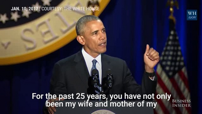 Watch President Obama tear up while addressing Michelle in his farewell speech, Michelle gets emotional too