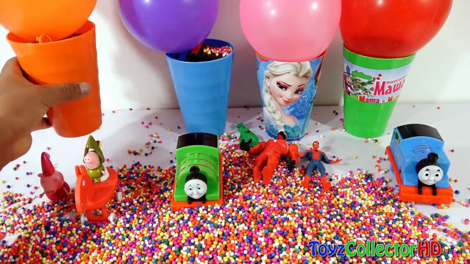 Thomas Friends Balloons Surprise Cups Popping Peppa Pig Horse Masha Frozen Spiderman Toys for Kids