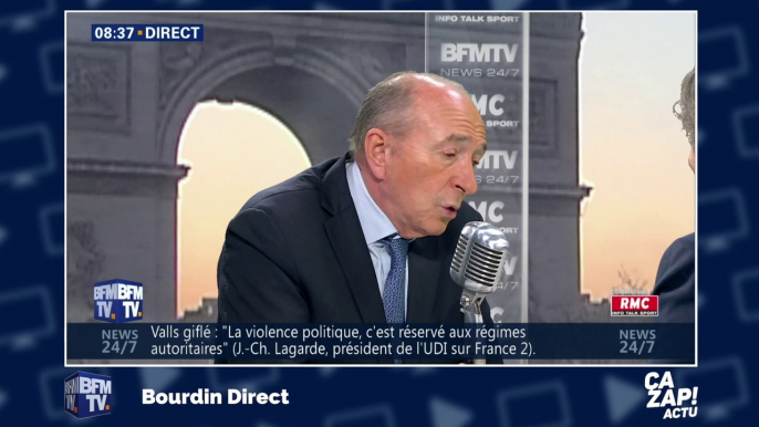 Gérard Collomb réagit à la gifle de Manuel Valls : "Je me suis fait entarter, je ne suis pas allé porter plainte !"