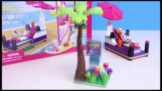 Barbie MegaBloks Build n Play Beach Day Barbie Surf Doll Construction Toys Mega Bloks Building Toys