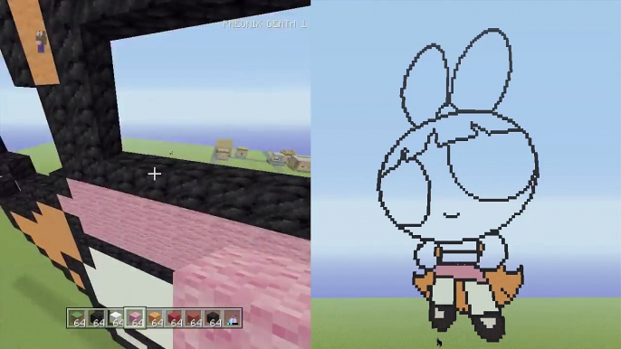 Minecraft Blossom Pixel Art Timelapse (The Powerpuff Girls)