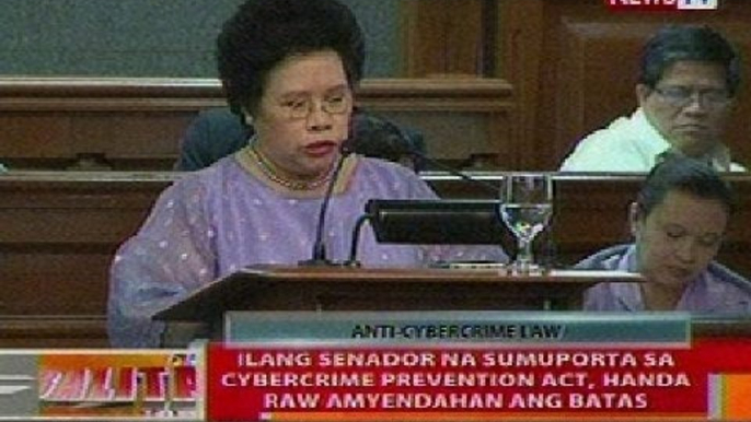 BT:  Ilang senador na sumuporta sa Cybercrime Prevention Act, handa raw amyendahan ang batas