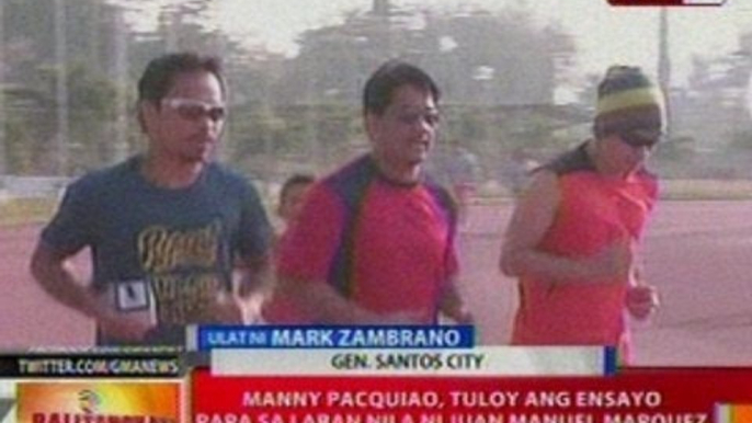 BT: Manny Pacquiao, tuloy ang ensayo para sa laban nila ni Juan Manuel Marquez