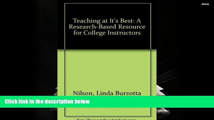 Epub Teaching at It s Best: A Research-Based Resource for College Instructors PDF [DOWNLOAD]