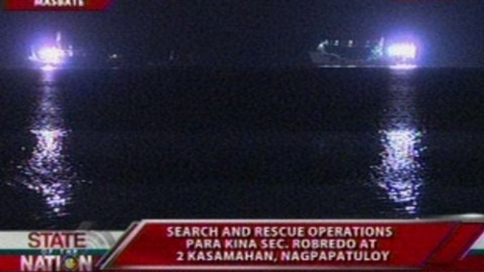 SONA: Search and rescue operations para kina Sec. Robredo at 2 kasamahan, nagpapatuloy