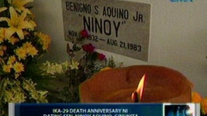 Saksi: Ika-29 death anniversary ni Dating Sen. Ninoy Aquino, ginunita