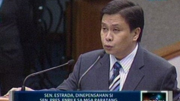 Saksi: Sen. Estrada, dinepensahan si Sen. Pres. Enrile sa mga paratang ni Sen.Trillanes