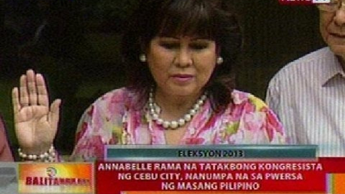 BT: Anabelle Rama na tatakbong kongresista ng Cebu City, nanumpa na sa pwersa ng Masang Pilipino