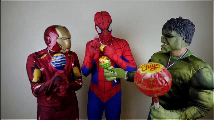 The Avengers MOTORBIKE RACE! w/ Spiderman & Hulk Joker Mickey Frozen Anna Superheroes In Real Life