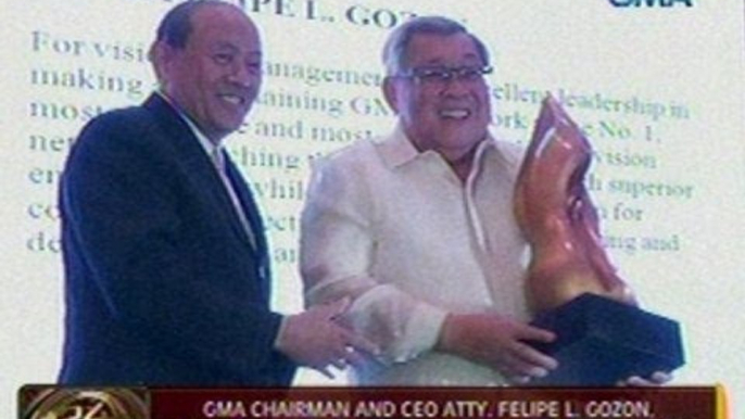 24Oras: GMA Chairman and CEO Atty. Felipe L. Gozon, ginawaran ng 2012 Platinum Business Icon Award