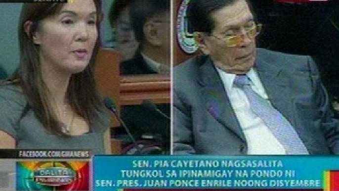 BP: Talumpati ni Sen. Pia Cayetano tungkol sa pamimigay umano ni Sen. Pres. Enrile ng cash gift