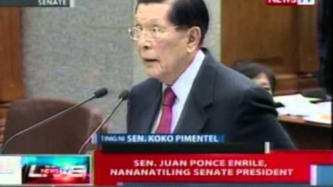 NTL: Sen Juan Ponce Enrile, nananatiling senate president