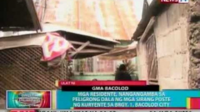 BP: Mga residente ng Brgy. 1, Bacolod City nangangamba sa peligrong dala ng mga sirang poste