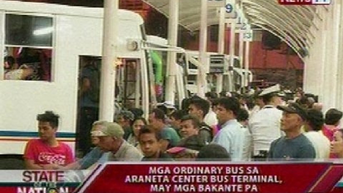 Aircon buses, punuan habang ordinary buses, may mga bakante pa sa gitna ng pagdagsa ng mga biyahero