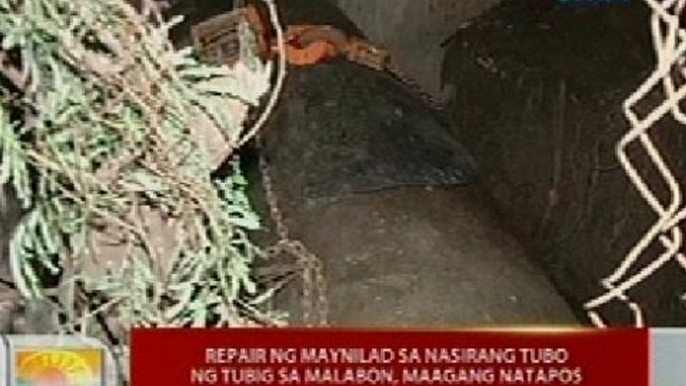 UB: Repair ng Maynilad sa nasirang tubo ng tubig sa Malabon, maagang natapos