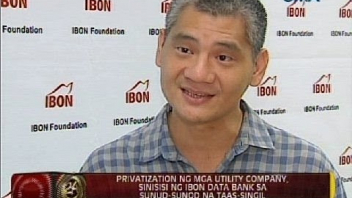 Privatization ng mga utility company, sinisisi ng Ibon Data Bank sa sunud-sunod na taas-singil