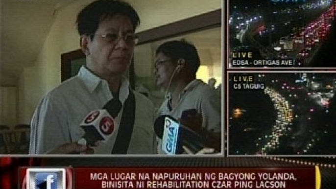 24 Oras: Mga lugar na napuruhan ng Bagyong Yolanda, binisita ni rehabilitation czar Ping Lacson