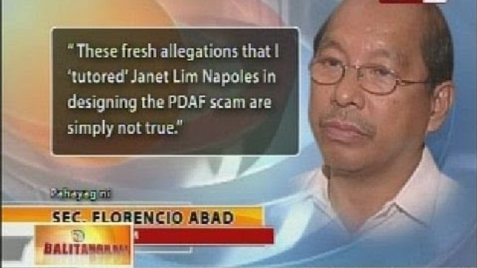 DBM Sec. Abad, itinanggi ang alegasyong siya ang nagturo kay Napoles sa operasyon ng PDAF scam