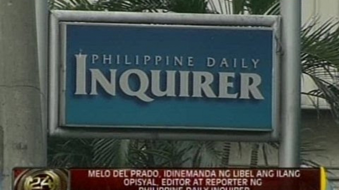 24 Oras: Ilang opisyal ng Philippine Daily Inquirer, inihabla ni Melo Del Prado