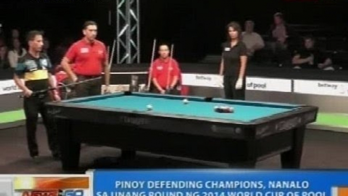 NTG: Pinoy defending champions, nanalo sa unang round ng 2014 World Cup of Pool