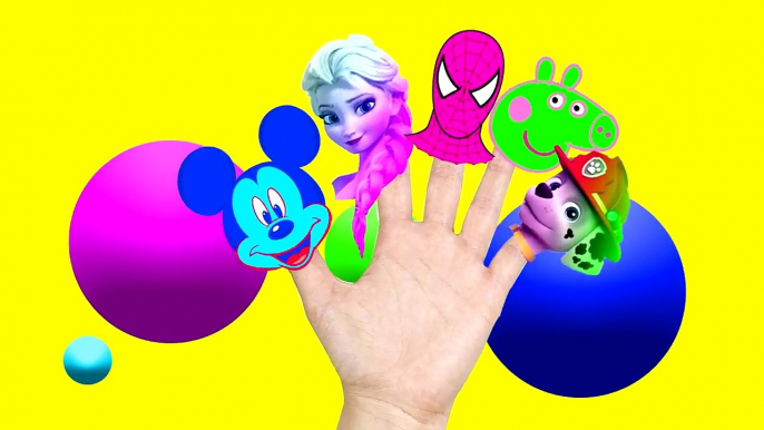 Finger Family collection Spiderman Frozen Elsa Peppa pig Lollipop Nursery Rhymes Lyrics for Kids