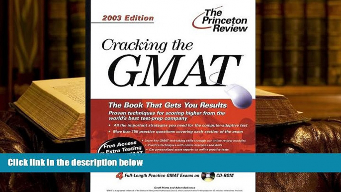 Read Book Cracking the GMAT with Sample Tests on CD-ROM, 2003 Edition (Graduate Test Prep) Geoff