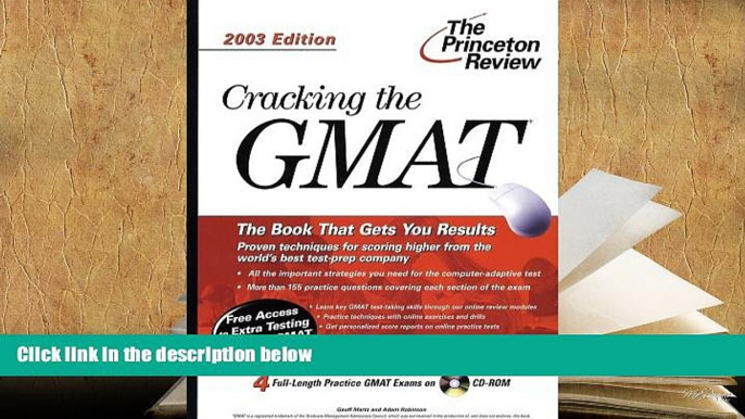 Read Book Cracking the GMAT with Sample Tests on CD-ROM, 2003 Edition (Graduate Test Prep) Geoff