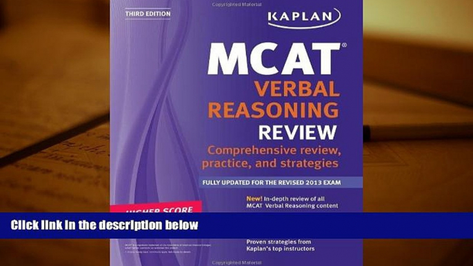 Read Book Kaplan MCAT Verbal Reasoning Review Notes (Kaplan Test Prep) Kaplan  For Full