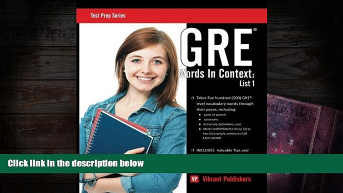 Download [PDF]  GRE Words In Context: List 1 (Test Prep Series) (Volume 1) For Kindle