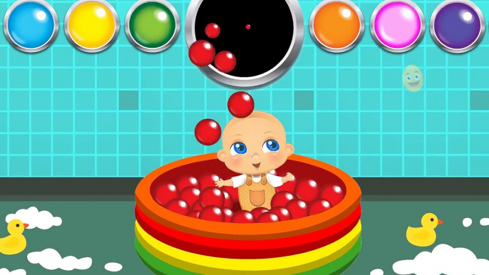 Baby Doll Bath Time Play Learn Colors | 3D Teach Colours for Kids - Learning Children Toddlers