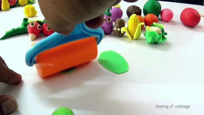 Cabbage Play Doh Clay Model | Play doh fruits and vegetables, make food and cooking