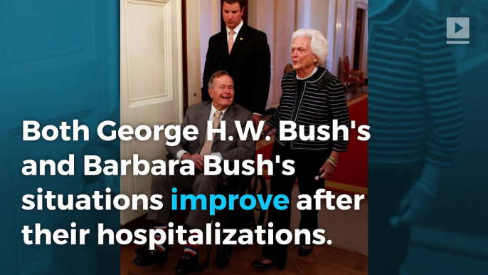 George H.W. Bush leaving ICU and Barbara Bush getting discharged from hospital