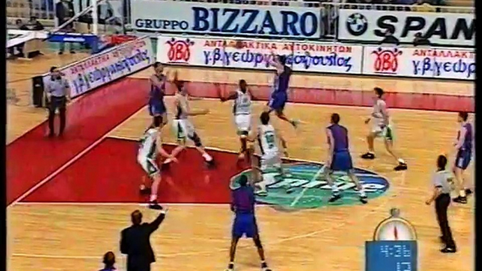 1996 greek playoffs semi finals game 3 panathinaikos-panionios(highlights)