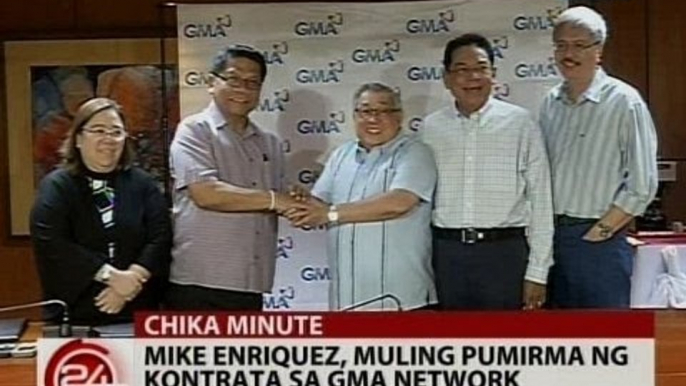 24 Oras: Mike Enriquez, muling pumirma ng kontrata sa GMA Network