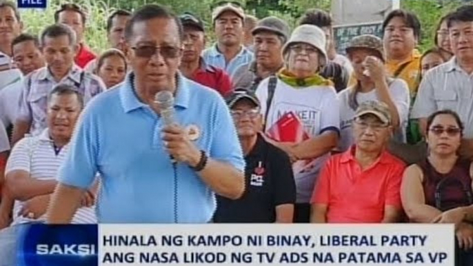 Saksi: LP, sinagot ang alegasyong sila ang nasa likod ng anti-Binay ads