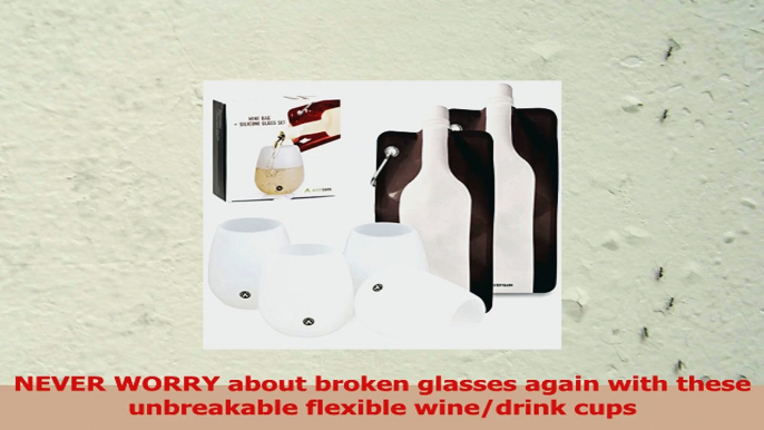 Avery Barn 6 pc Food Grade Silicone Unbreakable Wine Glasses  Foldable Plastic Bottle Bag abd8cedb