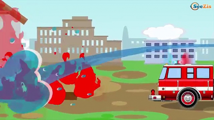 Construção Caminhões O caminhão vermelho  Cartoon para crianças