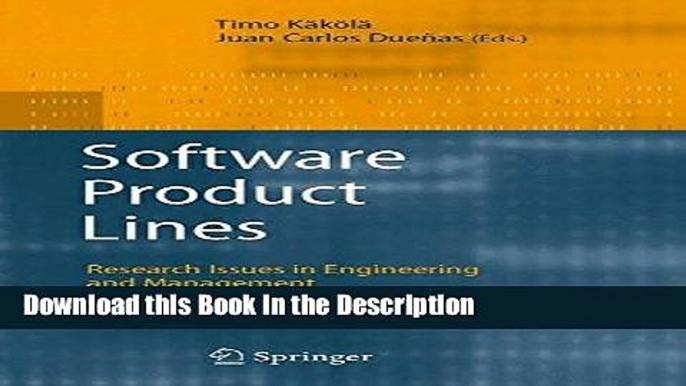 Read [PDF] Software Product Lines: Research Issues in Engineering and Management New Ebook