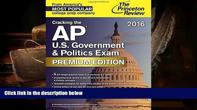 Audiobook  Cracking the AP U.S. Government   Politics Exam 2016, Premium Edition (College Test