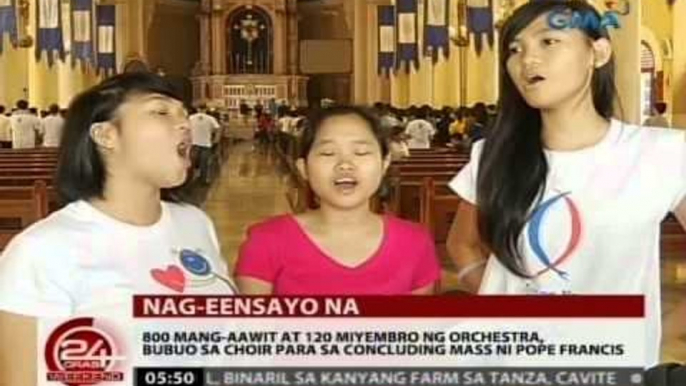 24 Oras: 800 mang-aawit at 120 miyembro ng orchestra, bubuo sa choir para sa misa ni Pope Francis