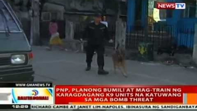 PNP, planong bumili at mag-train ng karagdagang K9 units na katuwang sa mga bomb threat