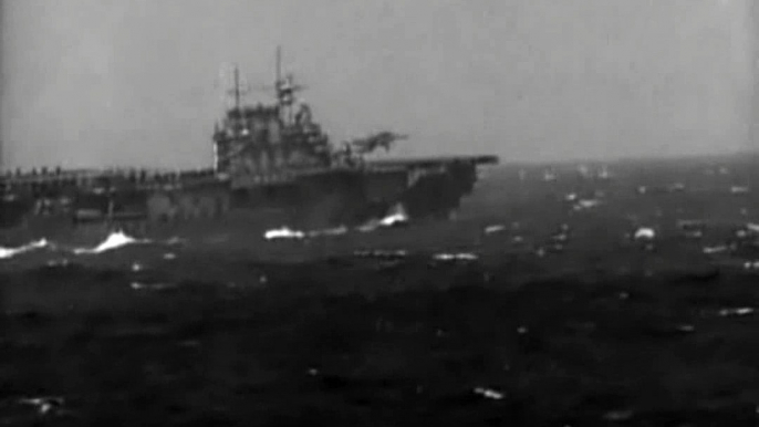 Task Force 16 at Sea - filmed from the Aircraft Carrier USS Enterprise (1942)