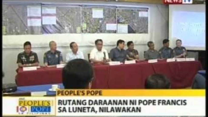 BT: Rutang daraanan ni Pope Francis sa Luneta, nilawakan