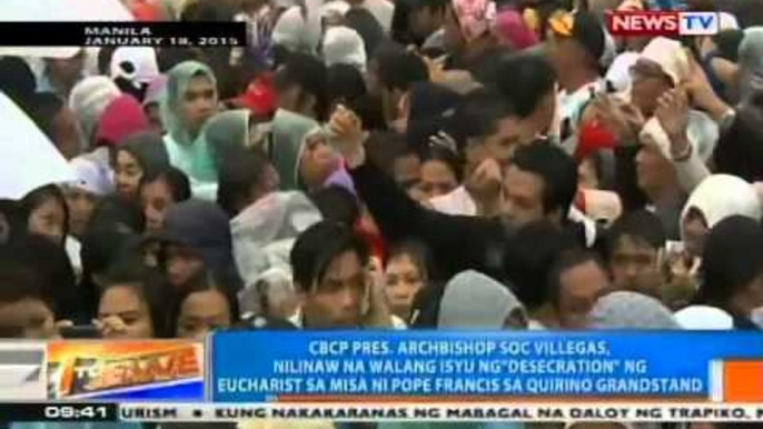 NTG: Archbishop Villegas: Walang isyu ng 'desecration' ng Eucharist sa misa ni Pope Francis