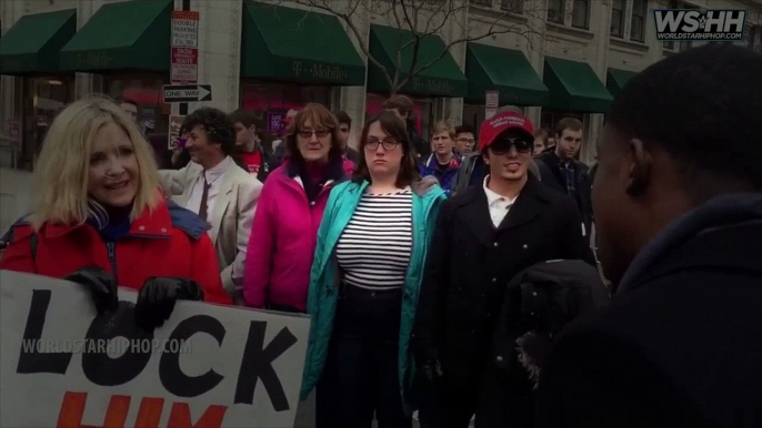 Black Guy Guy Goes Off On A White Anti Trump Protester!  "Us As African Americans We're Killing Each Other"